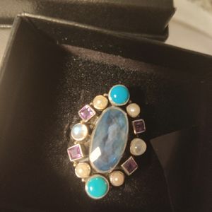 Nicky Butler size 9 sterling silver with pearls ,